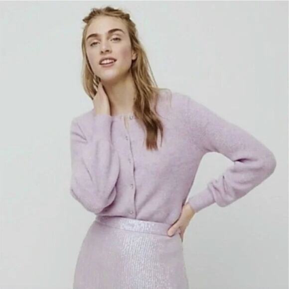J. Crew Sweaters - J. Crew Purple Jewel Button Ribbed Cardigan Sweater